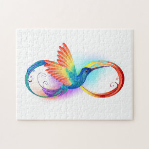 Rainbow Hummingbird mit dem Symbol Unendlichkeit Puzzle