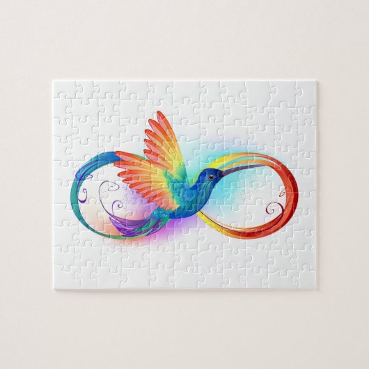 Rainbow Hummingbird mit dem Symbol Unendlichkeit Puzzle (Horizontal)
