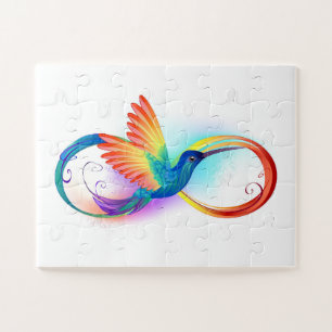 Rainbow Hummingbird mit dem Symbol Unendlichkeit Puzzle