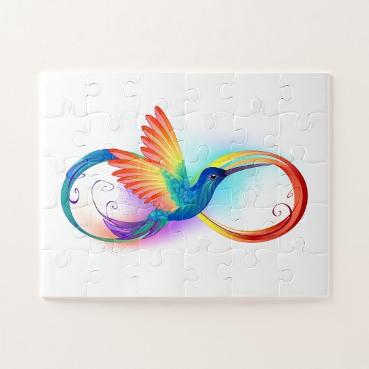 Rainbow Hummingbird mit dem Symbol Unendlichkeit Puzzle (Horizontal)