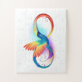 Rainbow Hummingbird mit dem Symbol Unendlichkeit Puzzle (Vertikal)