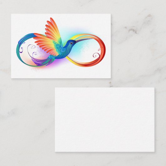 Rainbow Hummingbird mit dem Symbol Unendlichkeit Rabattkarte (Vorne/Hinten)