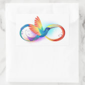 Rainbow Hummingbird mit dem Symbol Unendlichkeit Rechteckiger Aufkleber (Tasche)