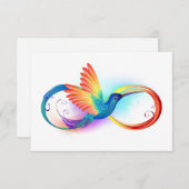 Rainbow Hummingbird mit dem Symbol Unendlichkeit RSVP Karte (Vorne/Hinten)
