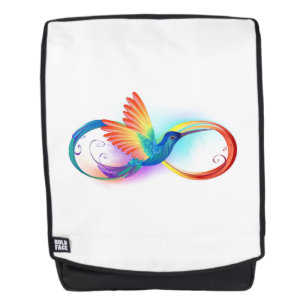 Rainbow Hummingbird mit dem Symbol Unendlichkeit Rucksack