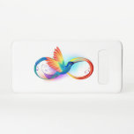 Rainbow Hummingbird mit dem Symbol Unendlichkeit Samsung Galaxy S10 Hülle<br><div class="desc">Schönes unendliches Tattoo mit Regenbogen Kolibri. Regenbogenvogel.</div>