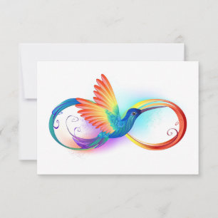 Rainbow Hummingbird mit dem Symbol Unendlichkeit Save The Date