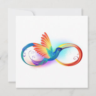 Rainbow Hummingbird mit dem Symbol Unendlichkeit Save The Date