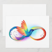 Rainbow Hummingbird mit dem Symbol Unendlichkeit Save The Date (Vorne/Hinten)