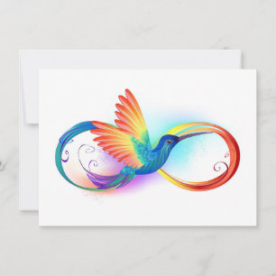 Rainbow Hummingbird mit dem Symbol Unendlichkeit Save The Date