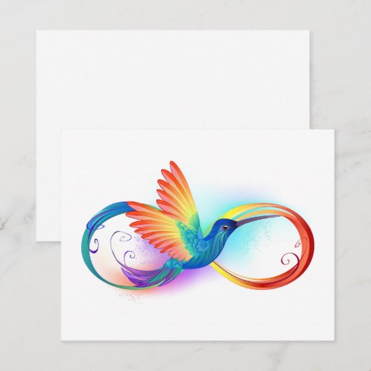 Rainbow Hummingbird mit dem Symbol Unendlichkeit Save The Date (Vorne/Hinten)