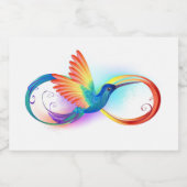 Rainbow Hummingbird mit dem Symbol Unendlichkeit Schaumweinetikett (Einzelnes Label)