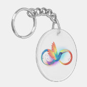 Rainbow Hummingbird mit dem Symbol Unendlichkeit Schlüsselanhänger (Vorderseite links)