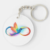 Rainbow Hummingbird mit dem Symbol Unendlichkeit Schlüsselanhänger (Rückseite)