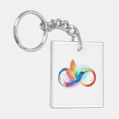 Rainbow Hummingbird mit dem Symbol Unendlichkeit Schlüsselanhänger (Vorderseite links)