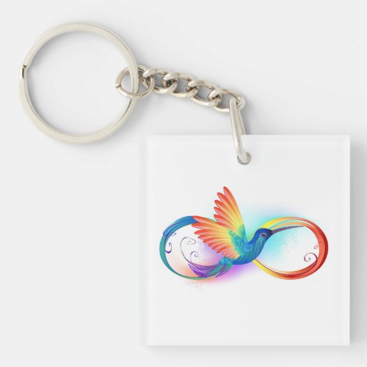 Rainbow Hummingbird mit dem Symbol Unendlichkeit Schlüsselanhänger (Vorderseite)