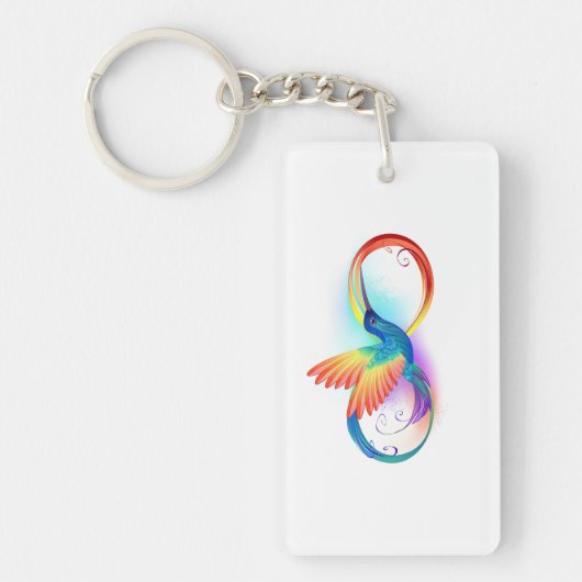 Rainbow Hummingbird mit dem Symbol Unendlichkeit Schlüsselanhänger (Vorderseite)
