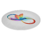 Rainbow Hummingbird mit dem Symbol Unendlichkeit Schneidebrett (Ecke)
