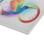 Rainbow Hummingbird mit dem Symbol Unendlichkeit Schneidebrett (Ecke)