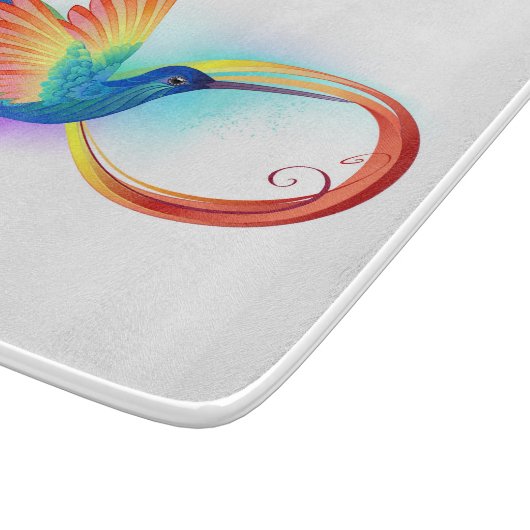 Rainbow Hummingbird mit dem Symbol Unendlichkeit Schneidebrett (Ecke)