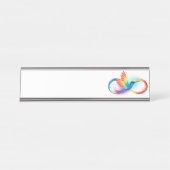 Rainbow Hummingbird mit dem Symbol Unendlichkeit Schreibtischnamensplakette (Vorderseite )