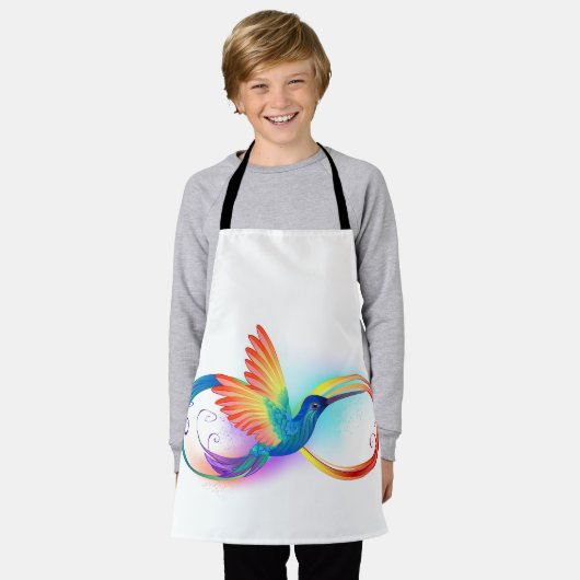 Rainbow Hummingbird mit dem Symbol Unendlichkeit Schürze (Getragen)