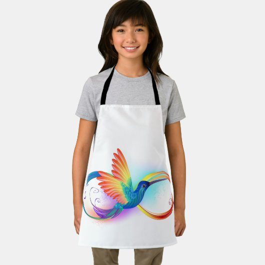 Rainbow Hummingbird mit dem Symbol Unendlichkeit Schürze (Insitu)