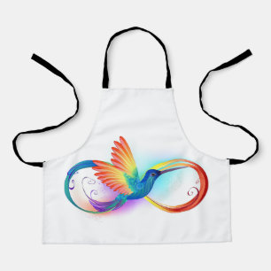 Rainbow Hummingbird mit dem Symbol Unendlichkeit Schürze