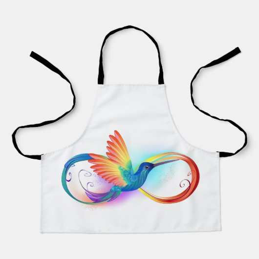 Rainbow Hummingbird mit dem Symbol Unendlichkeit Schürze (Vorderseite)