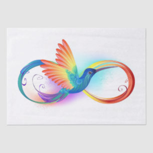 Rainbow Hummingbird mit dem Symbol Unendlichkeit Seidenpapier