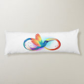 Rainbow Hummingbird mit dem Symbol Unendlichkeit Seitenschläferkissen (Rückseite)
