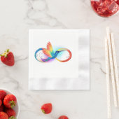 Rainbow Hummingbird mit dem Symbol Unendlichkeit Serviette (Beispiel)