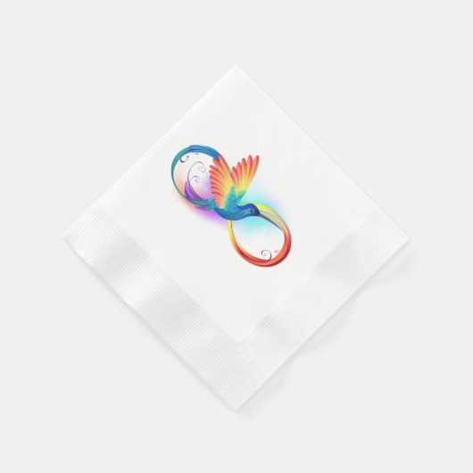 Rainbow Hummingbird mit dem Symbol Unendlichkeit Serviette (Ecke)