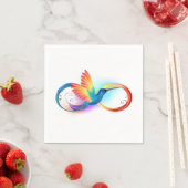 Rainbow Hummingbird mit dem Symbol Unendlichkeit Serviette (Beispiel)