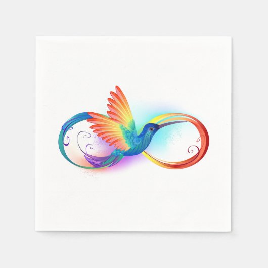 Rainbow Hummingbird mit dem Symbol Unendlichkeit Serviette (Vorderseite)