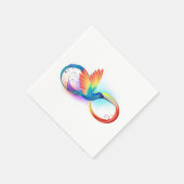 Rainbow Hummingbird mit dem Symbol Unendlichkeit Serviette (Ecke)