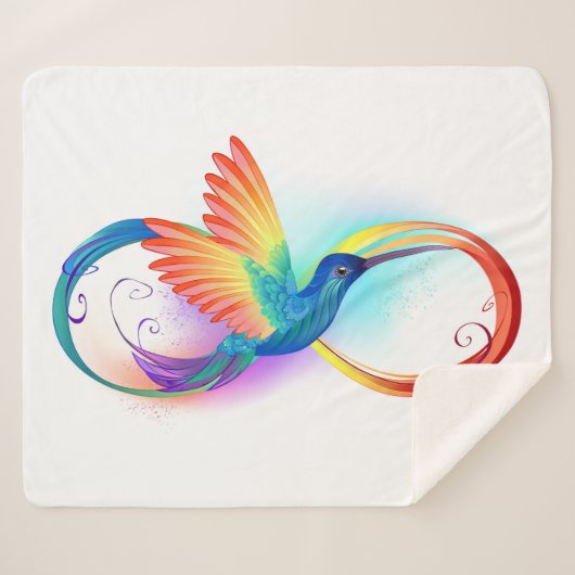Rainbow Hummingbird mit dem Symbol Unendlichkeit Sherpadecke (Vorderseite (Horizontal))
