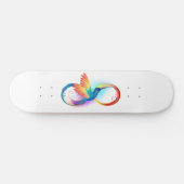 Rainbow Hummingbird mit dem Symbol Unendlichkeit Skateboard (Horizontal)