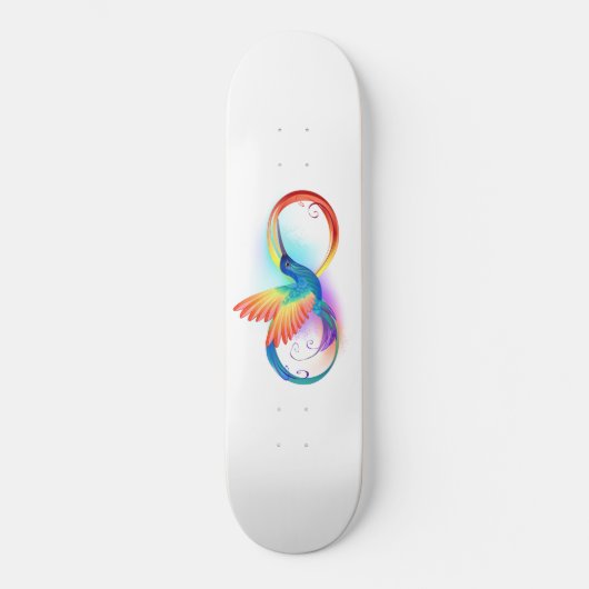 Rainbow Hummingbird mit dem Symbol Unendlichkeit Skateboard (Vorderseite)