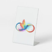 Rainbow Hummingbird mit dem Symbol Unendlichkeit Sockelschild (Vorderseite)