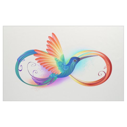 Rainbow Hummingbird mit dem Symbol Unendlichkeit Stoff (Yard (91,4 cm))