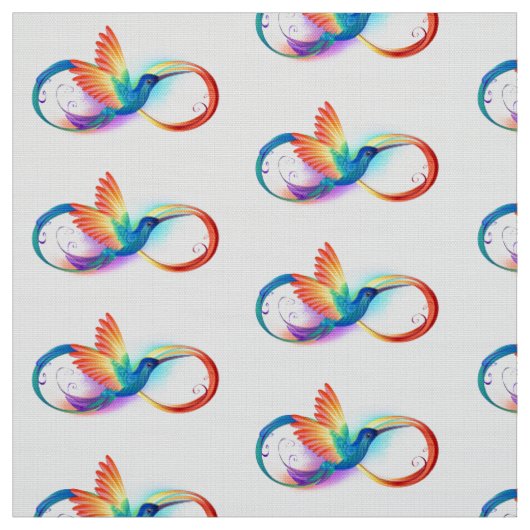 Rainbow Hummingbird mit dem Symbol Unendlichkeit Stoff (Muster)