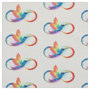 Rainbow Hummingbird mit dem Symbol Unendlichkeit Stoff