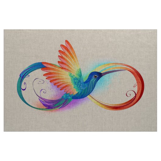 Rainbow Hummingbird mit dem Symbol Unendlichkeit Stoff (Yard (91,4 cm))