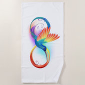 Rainbow Hummingbird mit dem Symbol Unendlichkeit Strandtuch (Vorderseite)