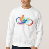 Rainbow Hummingbird mit dem Symbol Unendlichkeit Sweatshirt (Vorderseite)