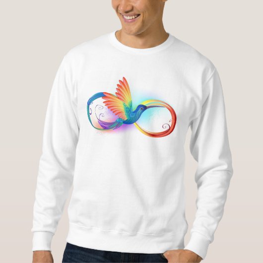 Rainbow Hummingbird mit dem Symbol Unendlichkeit Sweatshirt (Vorderseite)