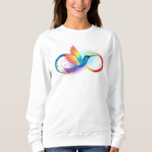 Rainbow Hummingbird mit dem Symbol Unendlichkeit Sweatshirt