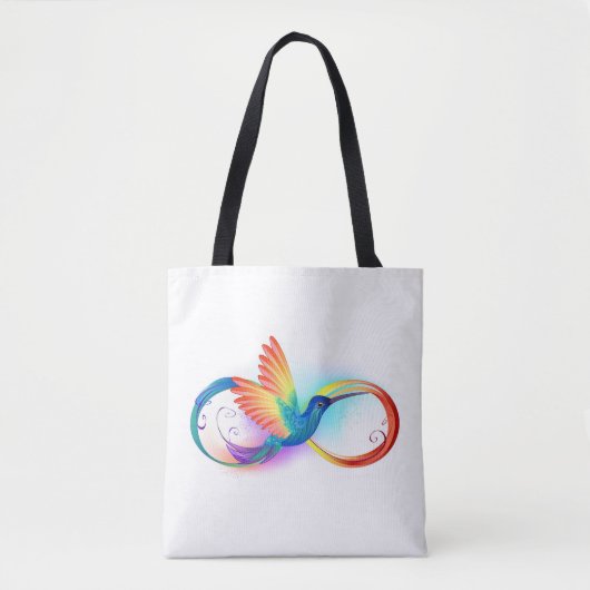 Rainbow Hummingbird mit dem Symbol Unendlichkeit Tasche (Vorderseite)