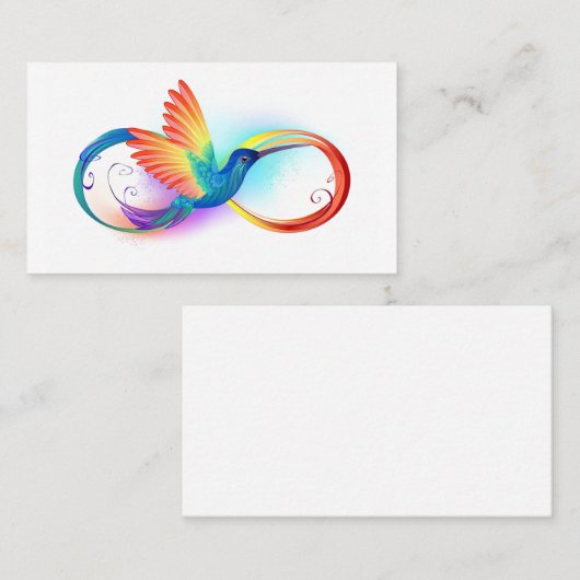 Rainbow Hummingbird mit dem Symbol Unendlichkeit Telefonnummerkarte (Vorne/Hinten)